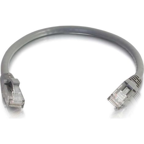 Cbl/0.5M Grey CAT6PVC SLess UTP CB C2G Cat6 Booted Unshielded (UTP) Network Patch Cable - Cordon de raccordement - RJ-45 (M) pour RJ-45 (M) - 50 cm - UTP - CAT 6 - moulé, sans crochet, bloqué - gris