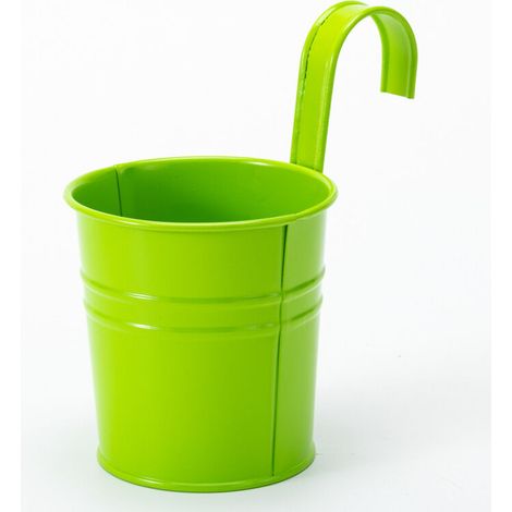 2 Pots De Fleurs En Métal Suspendus, Jardinière En Pot En Fer Avec Trou De Drainage, Parfaits Pour La Décoration Du Jardin（vert）