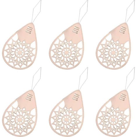 Ensemble de perforateurs d'aiguilles 6pcs, perforateur de couture à la main en métal classique, perforateur de couture, feuille de fil à enfiler, pour le travail de l'aiguille, couture, à la main, fil (1/5)