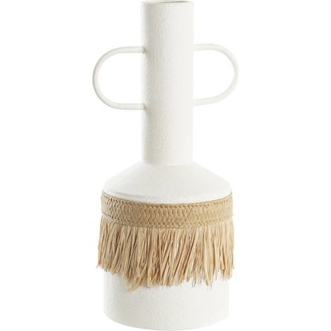 DKD Home Decor Vase Métal Blanc Naturel 20x16x40 cm (1/3)