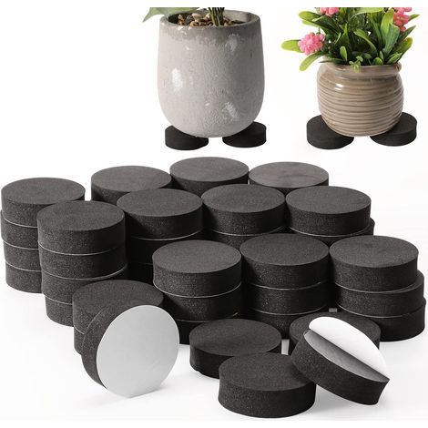 Lot de 100 pieds invisibles pour pots de fleurs en mousse naturelle pour plantes d'extérieur lourdes, meubles de pots de fleurs moyens et grands pour éviter les taches et un meilleur drainage de l'eau (1/5)