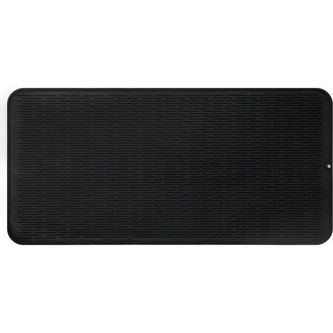Grand Tapis Egouttoir Vaisselle - Évier Épais pour Un Séchage Rapide, 92 x 52 cm de avec Éponge Brosse, sans BPA, Égouttoir à Pliable Antidérapant Noir 92x52'Noir 92x52 cm'Noir'92x52 cm