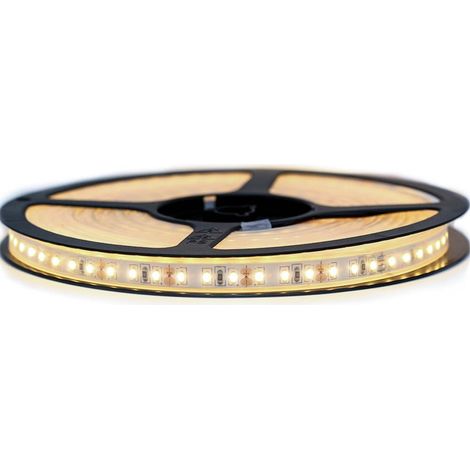 Sysled – Ruban LED 3014 120 leds/m – 5 mètres blanc chaud étanche IP67 – Alimentation 12V – 1560 lumens/m – Longévité 50 000 heures