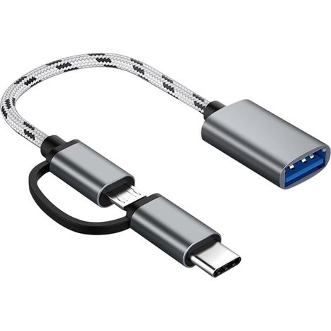 Andowl - Adattatore Convertitore Otg 2 In 1 Da Usb 3.0 Micro Usb Type-c Plug & Play Q-otg08 - (1/3)