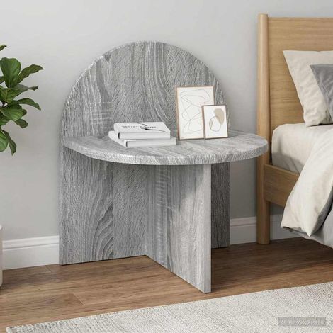 Table de chevet ronde murale ou à poser en bois gris sonoma 40 x 35,5 x 45,5 cm - PANGIVO (1/5)