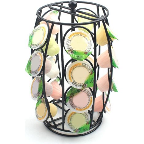 Porte-gobelets métallique tournant pour dosettes de café, organiseur de capsules K-Cup, rangement rotatif pour bureau et maison (1/5)