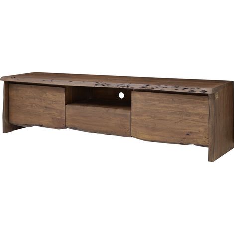 mobile TV in legno di Acacia 191x45x50 marrone laccato PURE ACACIA 802