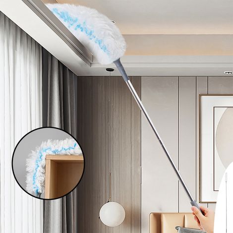 Duster - Static Electricity Cleaning Head - Extendable Telescopic Handle Up To 245 Cm - For Furniture Blinds Ceiling Fans - 1 Piece (1/5)