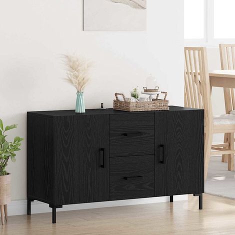 Buffet-Meuble de rangement Chêne noir 100 x 36 x 60 cm Bois d'ingénierie 813782 (1/5)