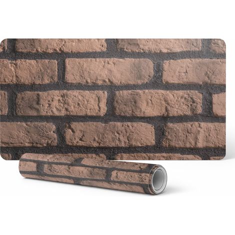 Alfombrilla antideslizante moderna para pared de ladrillo con soporte para equipos de TV, 90x45 cm.