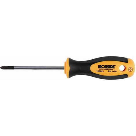 Werkstattschraubendreher PH 1 x 80 mm 2-Komponenten-Griff Chrom-Vanadium-Stahl (1/2)