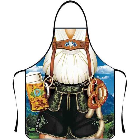 Tablier Oktoberfest pour hommes et femmes, tablier de cuisine pour la fête de la bière bavaroise, costume de fête allemande avec motif bière et bretzel, idéal pour les célébrations festives (1/5)