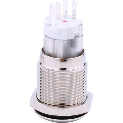 16 mm 1Ö 1Ö 1SCH 12V LED-Metall-Drucktaster mit Verriegelung, Kippschalter für Schalttafel, 1 Stück (1/5)