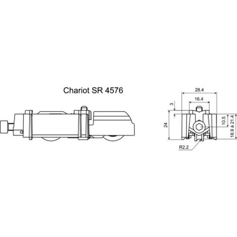 Chariot double réglable matériau de synthèse galets pom 160 kg ref DS 4622 - LA CROISÉE DS