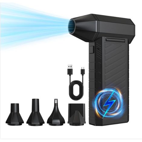 Soufflette Air Comprimé, 131,000 tr/min Grande Vitesse Bombe Air Sec Souffleur PC, Depoussierant Ordinateur Rechargeable par USB Avec Batterie 6000mAh