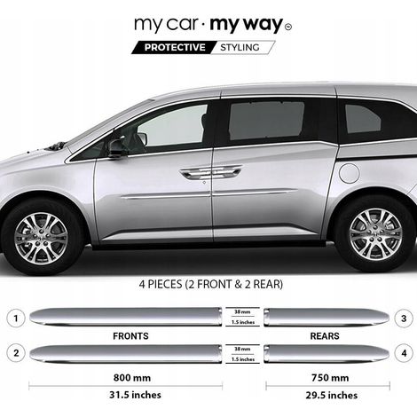 Protectores de umbral de puerta cromados para Honda Odyssey 11-17 (1/3)