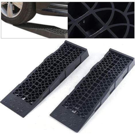 Kunststoff Lasten Steig Auto Kunststoff Steig-2-Stück-Set-schwarz-Polypropylen (PP) -69,8  20  7,8cm-maximale Last 3t (1/5)