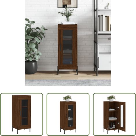 Holzschrank - Sideboard Braun Eichen-Optik 34,5x34x90 cm Holzwerkstoff (1/5)