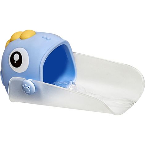 Wasserhahnverlängerung für Kleinkinder – Sicher und lustig: Dinosaurier-Form, Auslaufverlängerung für Waschbecken und Badewanne, 13,5 cm, Blau (1/5)