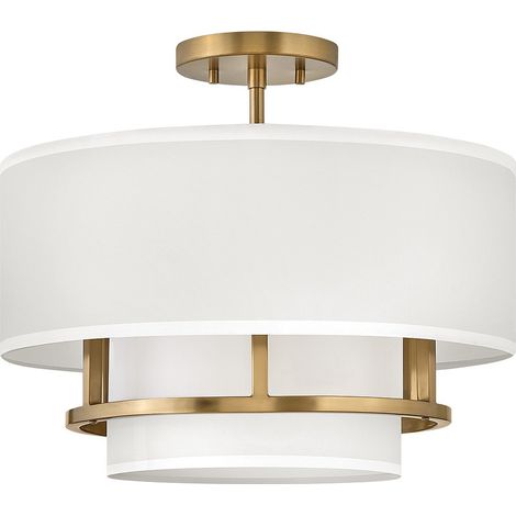 Elstead Graham Plafoniera Cilindrica a 3 Luci, Ottone Laccato (1/5)