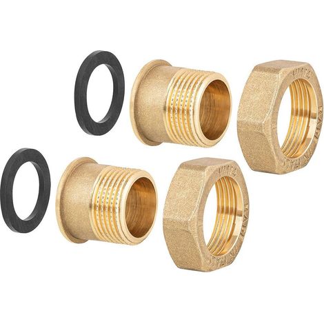 Flachsitzverschraubung komplett mit Dichtung, Anschluss 2 "F-1 1/2 "M Caleffi R59581 2"F