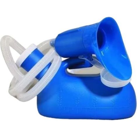Urinoar portabil 2-in-1, rezervor 2000ml, unisex adulti, culoare albastra, pentru calatorie si camping (1/5)