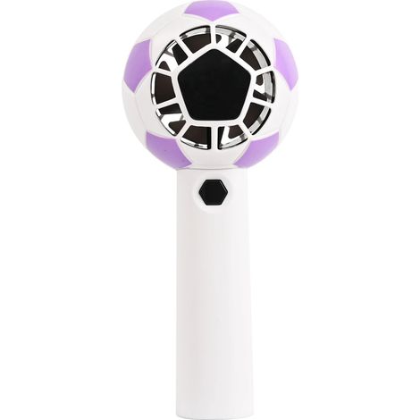 (Violet) Ventilateur portatif en forme de ballon de football, 5 vitesses de ventilation réglables, chargement USB haute vitesse, portable. (1/5)