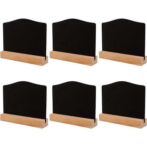 Lot de 6 mini tableaux noirs double face en bois, tableau d'affichage décoratif pour boutique, bar, café (petit format avec base)-10X7.6X2.4cm