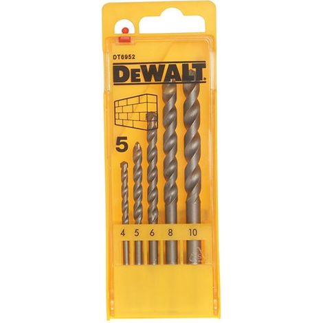 DeWALT DT6952 4pc Brick & Masonary Drill Bit Set 4, 5, 6, 8 10mm + Case