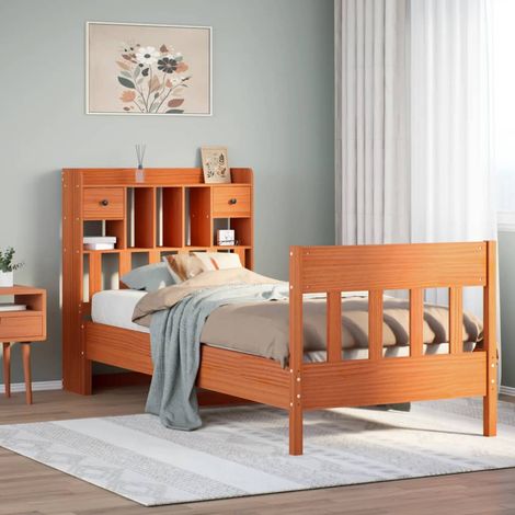 vidaXL Letto senza Materasso Marrone Cera 75x190 cm in Legno di Pino (1/5)