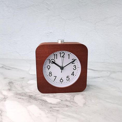 couleur Brune Rveil Bois Reveil Analogique De Voyage Lumineux Silencieux Sans Tic-tac Avec Fonction Snooze, Horloge Aiguilles Alarme Sonore Croi (1/5)