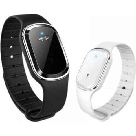orologi antizanzare a ultrasuoni, braccialetti antizanzare per bambini e adulti, ricaricabili tramite USB (bianco + nero)