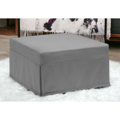 Talamo Italia Cama plegable Ancilla, Puf convertible en cama individual, 100% Made in Italy, Puf de tela para salón, Cm 80x80h45, Gris, con embalaje reforzado (1/5)