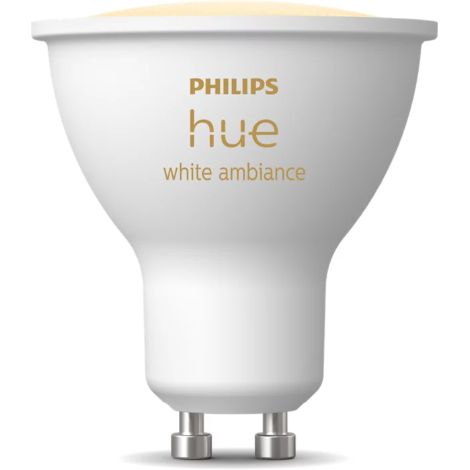 Philips Hue Bombilla inteligente LED GU10 White ambiance HueWA, 4.2W 400Lm, Luz blanca de cálida a fría (1/3)