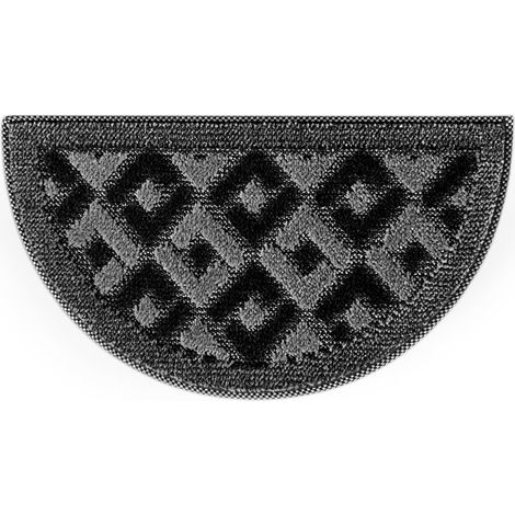 Zerbino Ingresso Asciugapassi Assorbente Antiscivolo Morbido 100% Made In Italy Semiluna - Grigio