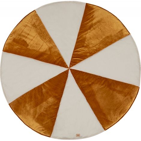 Tapis de sol rond molletonné bébé enfant christmas candy - Or, beige (1/5)