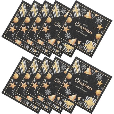 Serviettes de table de Noël imprimées, compatibles avec les fêtes, 1 sachet de serviettes en papier jetables pour les mains, idéales pour Noël (1/5)