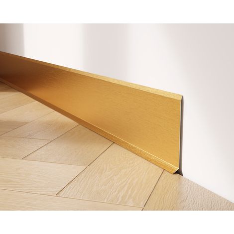 Dekorative Sockelleiste F aus rostfreiem Stahl für Wand und Wand 10cm x 270cm  - gold satiniert