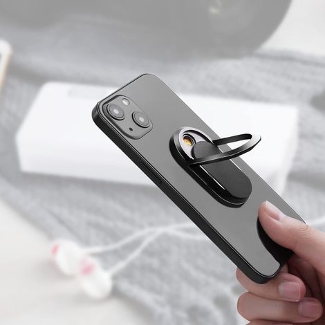 Rechargeable Electric Lighter for Mobile Phones, USB Rechargeable Flameless and Windproof Electric Lighter, 90 Degree Rotating Mobile Phone Holder (1/5)