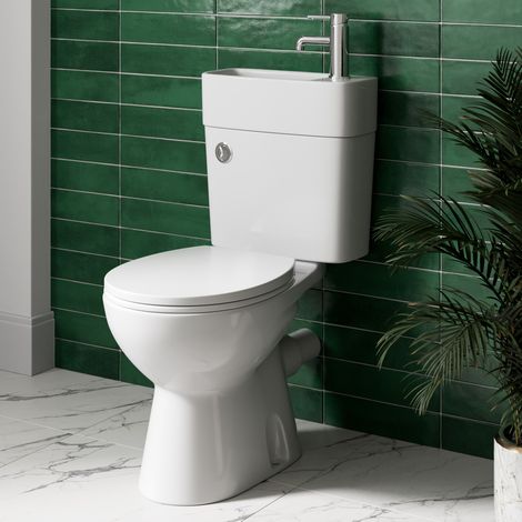 Aquari 2-in-1 Close Coupled Toilet With Sink On Top - Space Saving Basin Combo