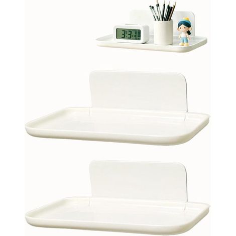 Étagère murale flottante, étagère de rangement en 3 parties, étagère auto-adhésive, petite étagère, auto-adhésive / sans perçage, système d'étagère pliable (1/5)