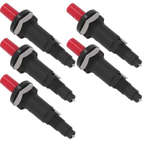 Lot de 5 allumeurs piézoélectriques à 1 sortie et 2 étincelles, boîtier en PP, bouton-poussoir, pour la cuisson en extérieur (1/5)
