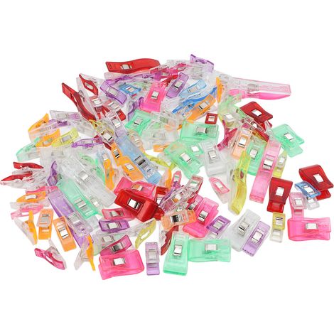 120 Pièces de Pinces à Quilting Multicolores Transparentes, Incluant 10 Grandes Pinces, 20 Pinces en Forme de Hache, 30 Pinces à Bec et 60 Petites Pinces pour Couture (1/5)