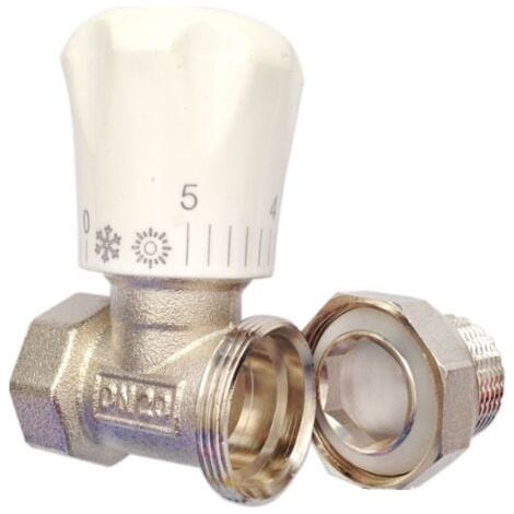 Vanne de Radiateur Thermostatique en Laiton 1/2 Pouces Type Droit DN15 Vanne de RéGulation de TempéRature Automatique Chauffage par le(DN15) (1/5)