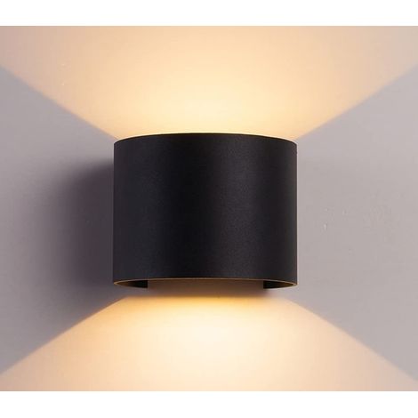 Applique Led Cob Lampada Parete 20W Ovale Nero Luce Calda Interno Esterno F-19 (1/5)