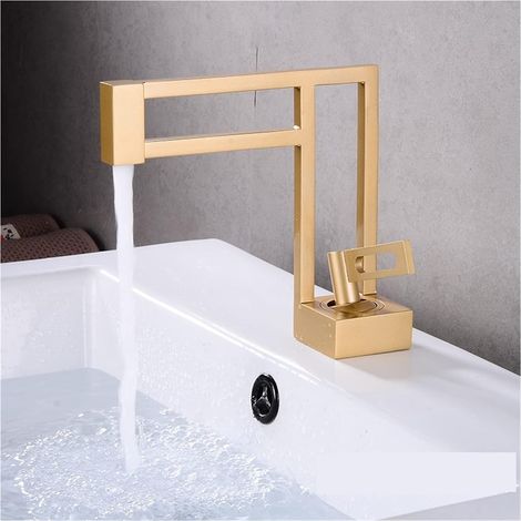Robinet de cuisine remplisseur de pot Robinets de lavabo Robinets mitigeurs d'évier noir Robinets de salle de bain en laiton Robinet d'évier de navire carré Mélangeur de lavabo noir Eau chaude froide (1/5)