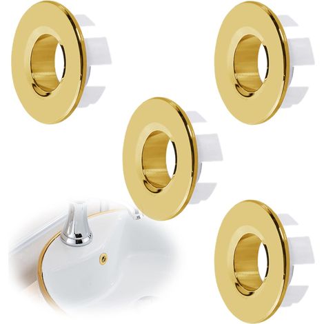 CCYKXA Pcs Sink Overflow Ring, Overflow Cover for Washbasin, Round Sink Overflow Ring, Overflow Cover for Bathroom Kitchen Sink Hole (Gold) (1/5)