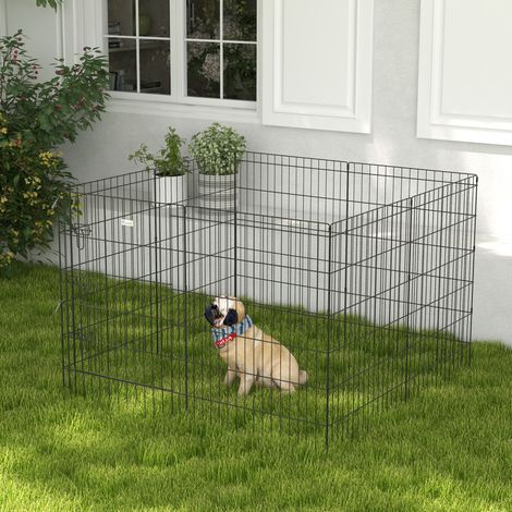Parc enclos modulable pour petits animaux intérieur et extérieur noir pour chiens lapins rongeurs clôture 61 x 91 cm finition de qualité