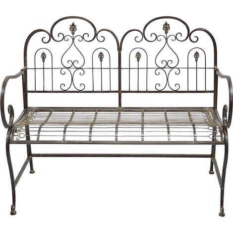 Banc jardin fer vintage 95x12x112cm (1/2)