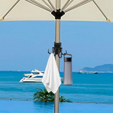 Sonnenschirmklemme für Balkon Sonnenschirmhalter Sonnenschirmklemme Balkonklemme Unverzichtbar für Ihren Sonnenschirm Haken aus schwarzem 2 Stück (1/4)